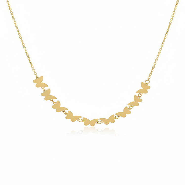 گردنبند طلا زنانه طرح دوریکای پروانه‌ای