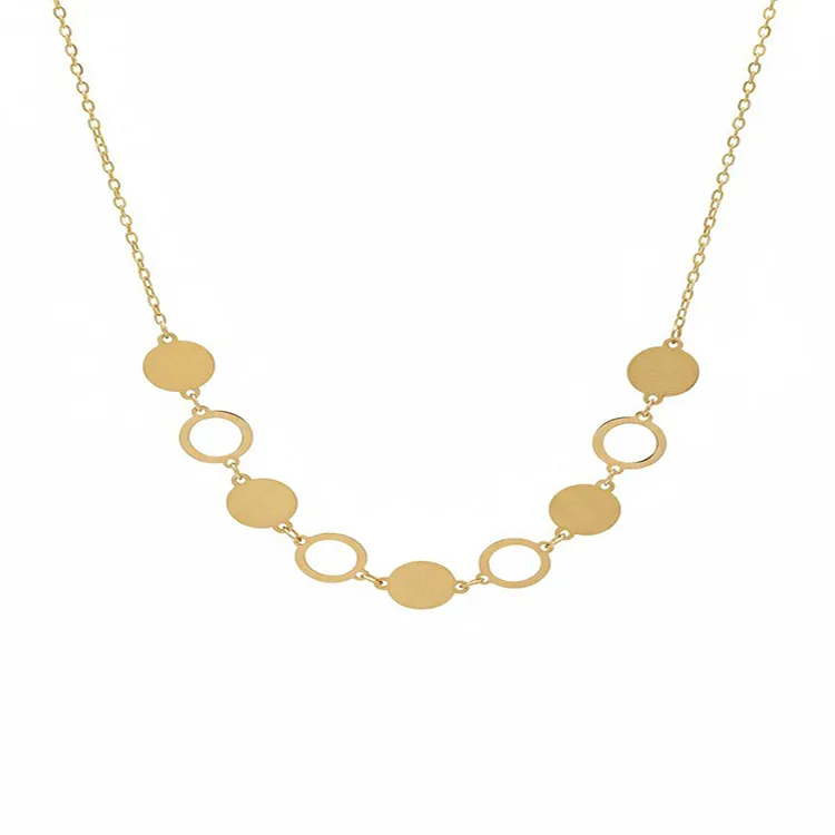 گردنبند طلا زنانه طرح دوریکای دایره توخالی