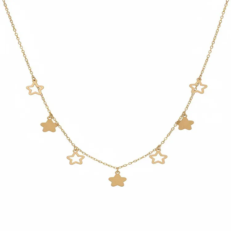 گردنبند طلا زنانه طرح دوریکا ستاره‌ای