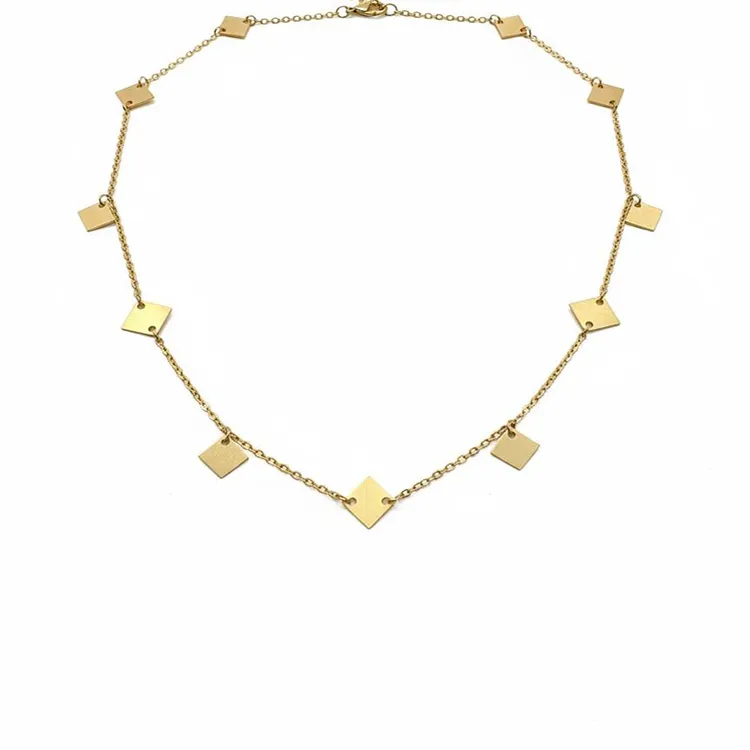 گردنبند طلا زنانه طرح دوریکای لوزی