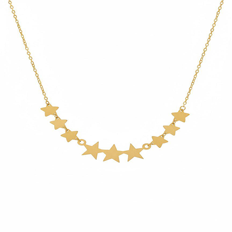 گردنبند طلا زنانه طرح دوریکای ستاره‌ای