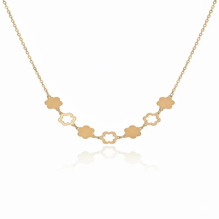 گردنبند طلا زنانه طرح گل