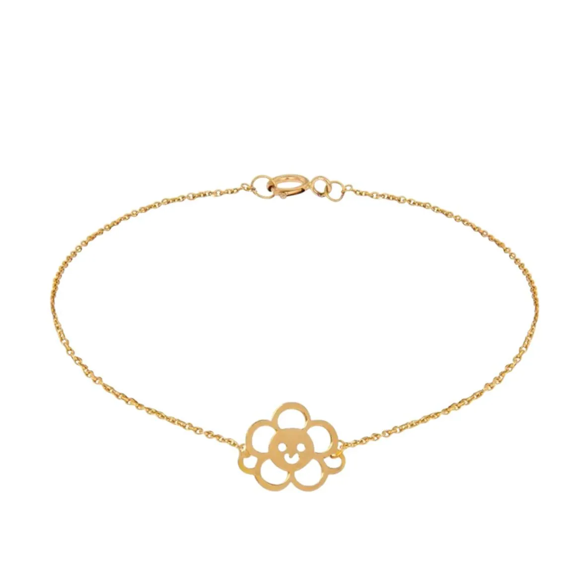 دستبند طلا کودک طرح گل خندان