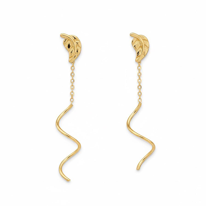 گوشواره بخیه ای طرح برگ