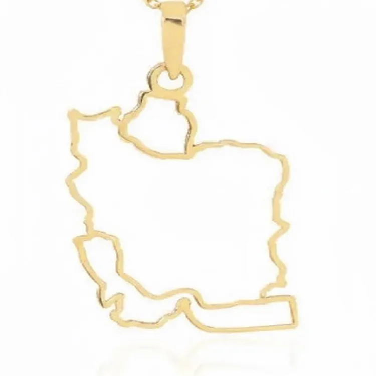 آویز بدون زنجیر طلا زنانه طرح ایران