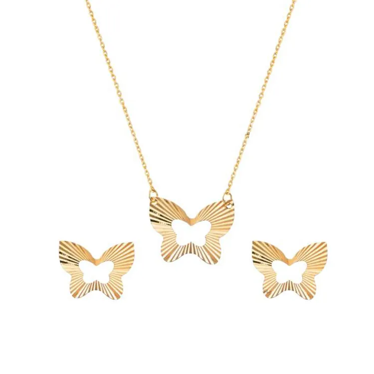 نیم ست طلا طرح پروانه تراش