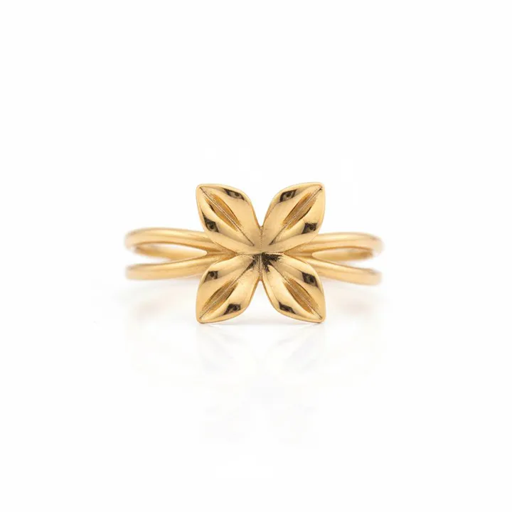 انگشتر مینیمال الای طرح گل