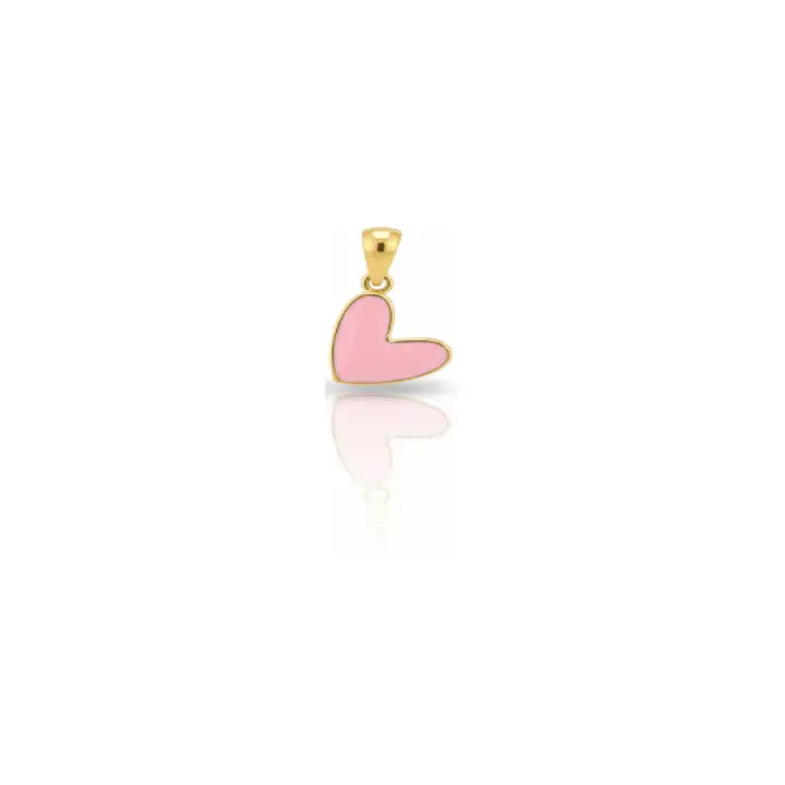 آویز قلب صورتی کمرنگ Pale pink heart pendant
