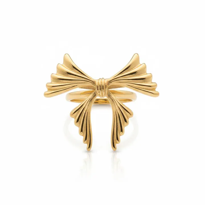 انگشتر مینیمال الای طرح پاپیون