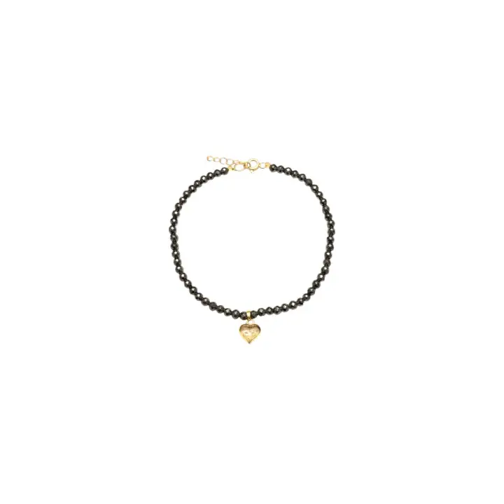 دستبند قلب با سنگ حدید Heart bracelet with stone