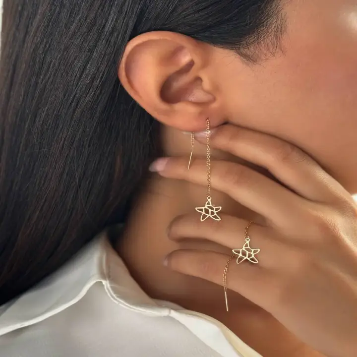 گوشواره بخیه ستاره thread-star-earring
