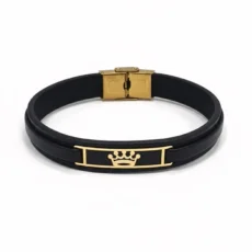 دستبند چرم مردانه طرح رولکس مدل 26101