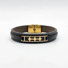 دستبند چرم مردانه طرح متصل مدل 26181